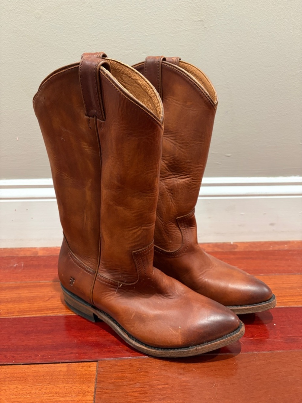 Frye Brown Leather Cowboy Boots